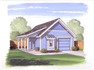 This is the front elevation for these Garage Plans.