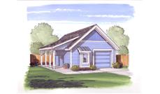 This is the front elevation for these Garage Plans.