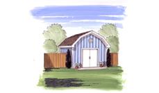 This is the front elevation of these Storage Shed Plans.