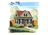 This is a colorful rendering of these Garden Shed Blueprints.