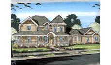 This is a colorful rendering of these Victorian Homeplans.