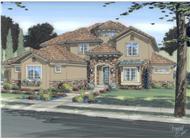 This is a colored rendering of these Tuscan House Plans.