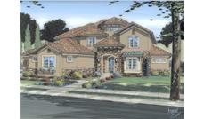 This is a colored rendering of these Tuscan House Plans.