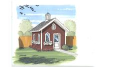 This is the front rendering of these storage shed blueprints.
