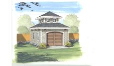 This is the front elevation of these garden shed blueprints.