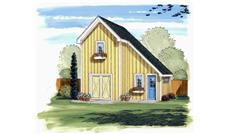 This is the front elevation of these Garden Shed Blueprints.