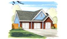This is the front elevation of these Garage Plans.
