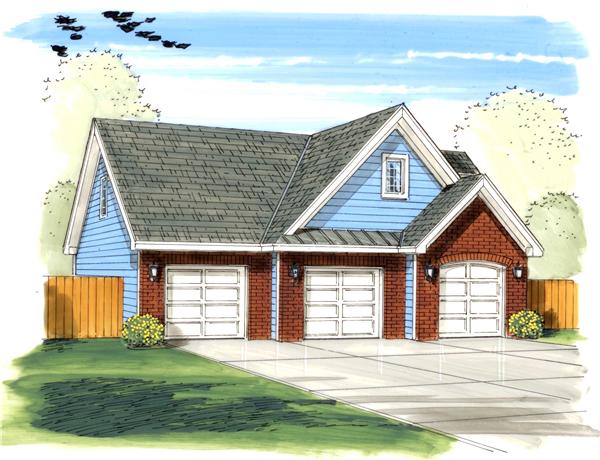 This is the front elevation of these Garage Plans.