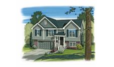 This is an artist's version of the front elevation of these Multi-Unit House Plans.
