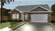 This is the front elevation for these Ranch House Plans.