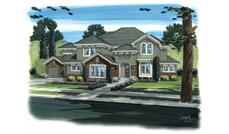 This is a colorful artist's rendering of these Tuscan Homeplans.
