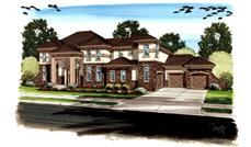 This is an artist's colored rendering of these Luxury Homeplans.