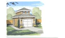 This is the front elevation of these Garage Plans.