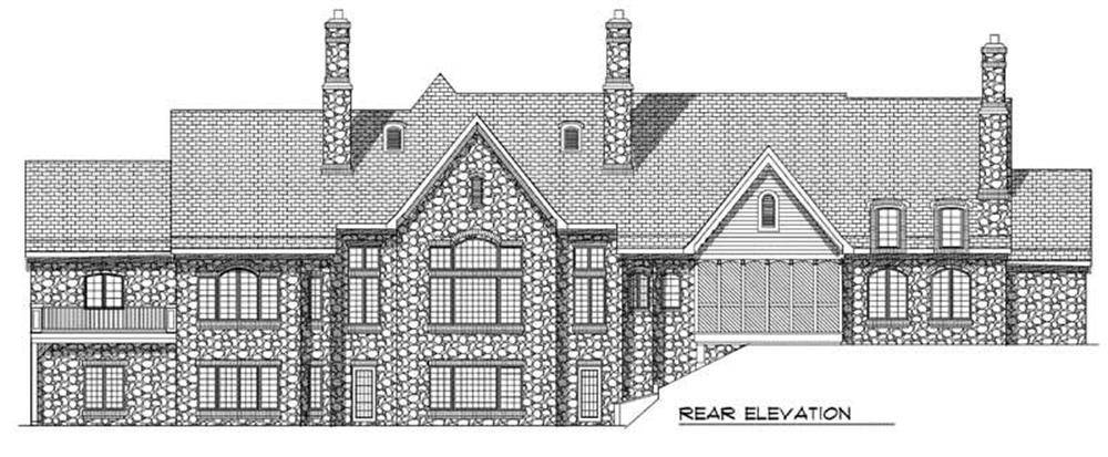 Home Plan Rear Elevation for Country House Plans # AM-84399LL