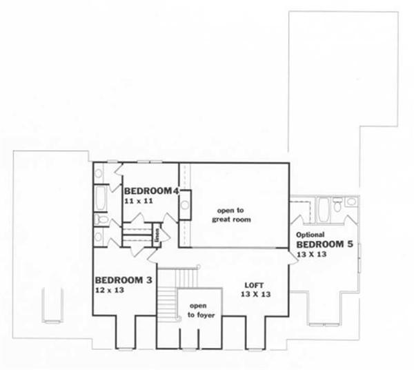 Upper Level Home Plan