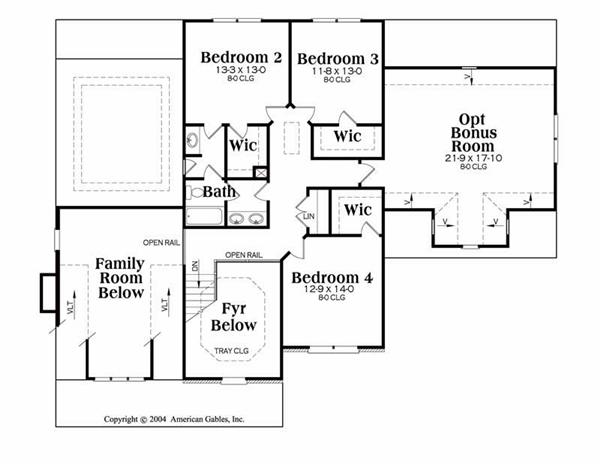 House Plan Stratford Second Floor Plan