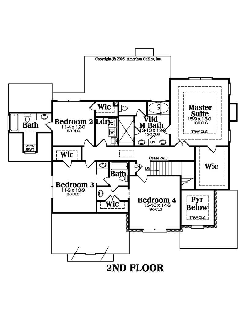 House Plan AG-Magnolia Second Floor Plan