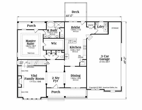 House Plan Jamestowne Main Floor Plan