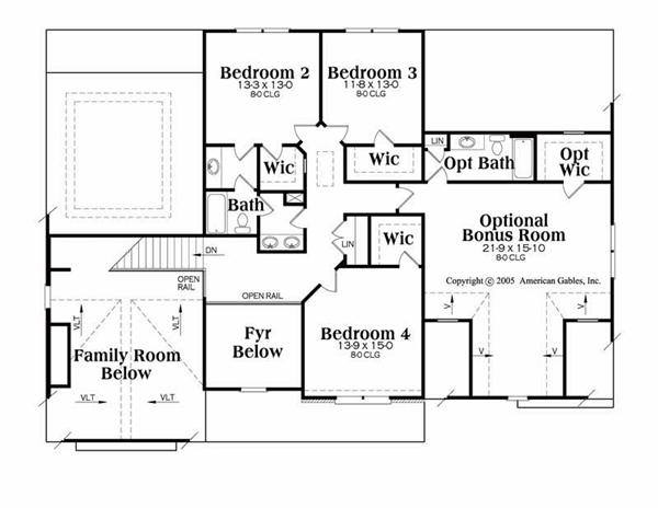 House Plan Jamestowne Second Floor Plan