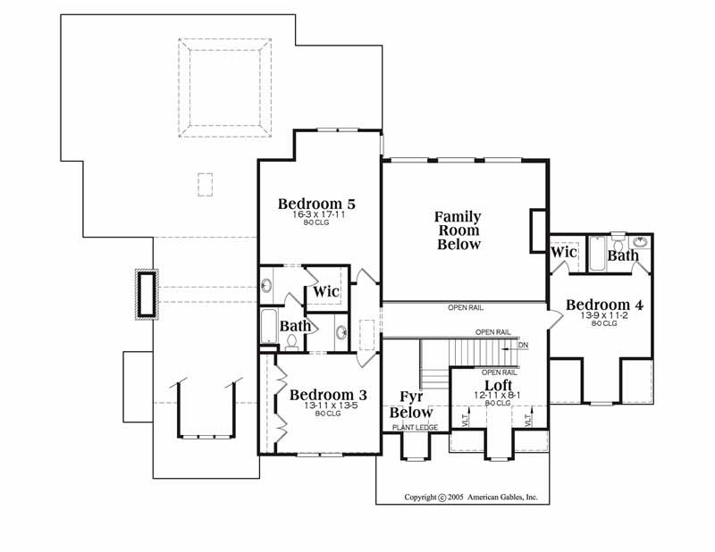 House Plan Dunwoody Second Floor Plan