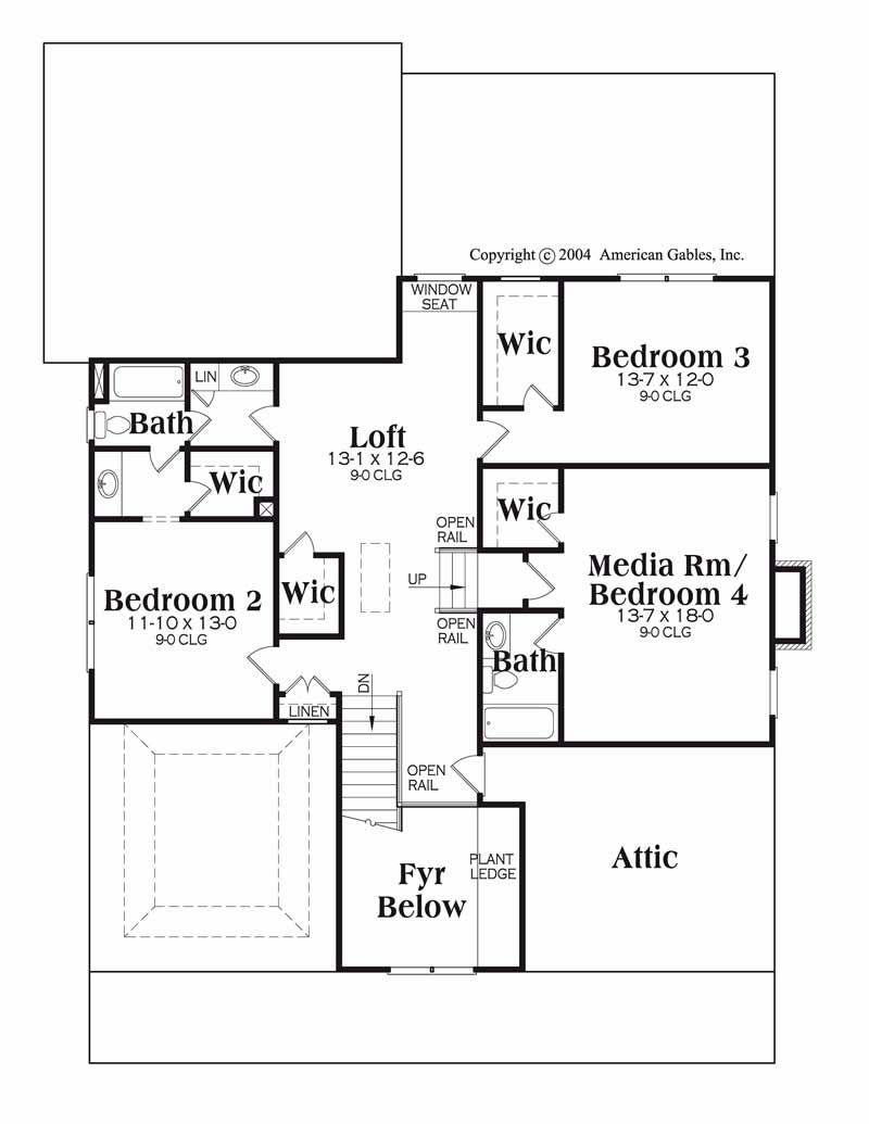 House Plan Greystone Second Floor Plan