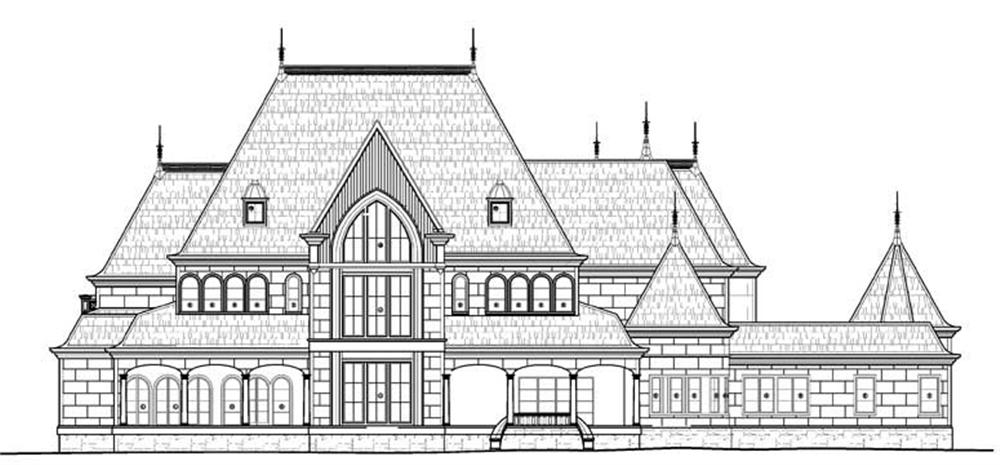 Home Plan Rear Elevation for luxury house plans AR-Cheverny
