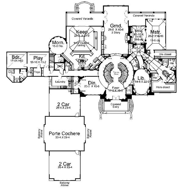 Floor Plan First Story for luxury house plans AR-Cheverny