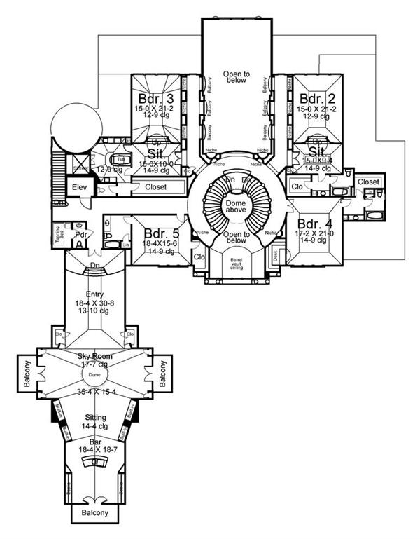 Floor Plan Second Story for luxury home plans AR-Cheverny