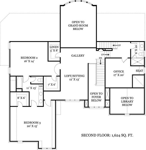 106-1108 house plan second level