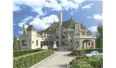 Luxury house plans color rendering.