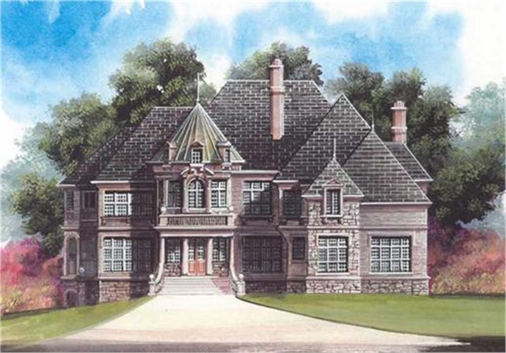 106-1173 house plan front rendering