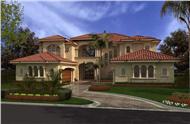 Luxury house plans AA6175-0431 color rendering.