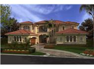 Luxury house plans AA6175-0431 color rendering.