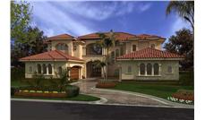 Luxury house plans AA6175-0431 color rendering.