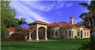Luxury House Plans AA6095-0602 color elevation.