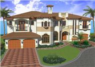 Luxury House Plans AA6096-0506 color rendering.