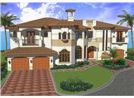 Luxury House Plans AA6096-0506 color rendering.