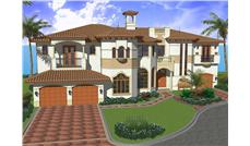 Luxury House Plans AA6096-0506 color rendering.