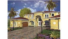 This image shows the front elevation of these Mediterranean Home Plans, Luxury House Plans.