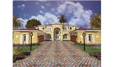 This image shows the front elevation of these Mediterranean House Plans, Traditional Style Plans, Luxury Home Design.