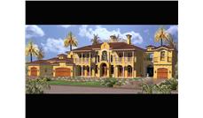 Luxury house plans AA6904-035 color rendering.