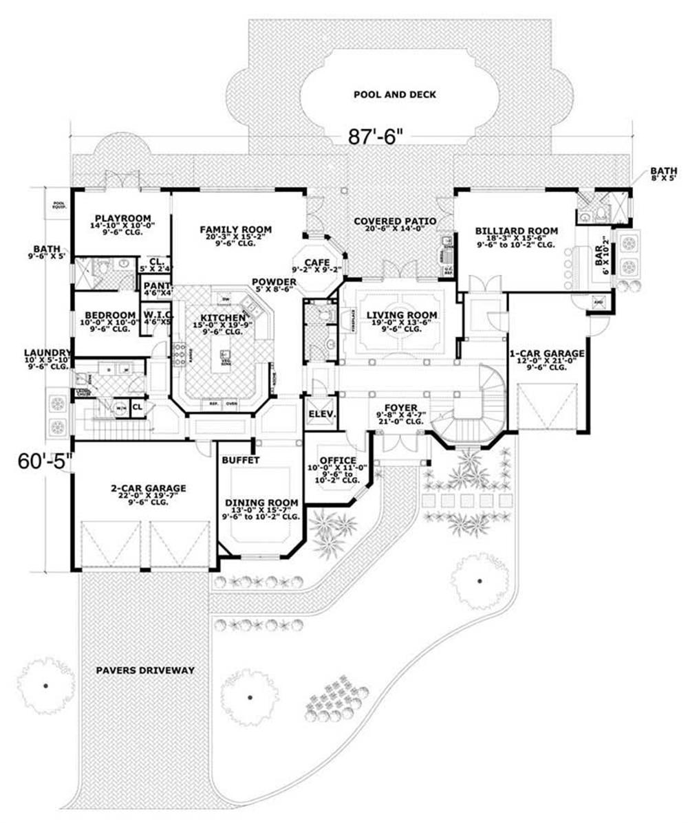 This image shows the living and dining areas of the main floor plan.