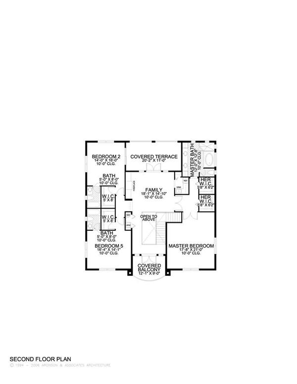 This image shows the living areas of the upper floor plan.