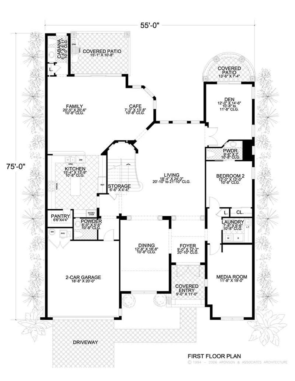This image shows the living and dining areas of the main floor plan.
