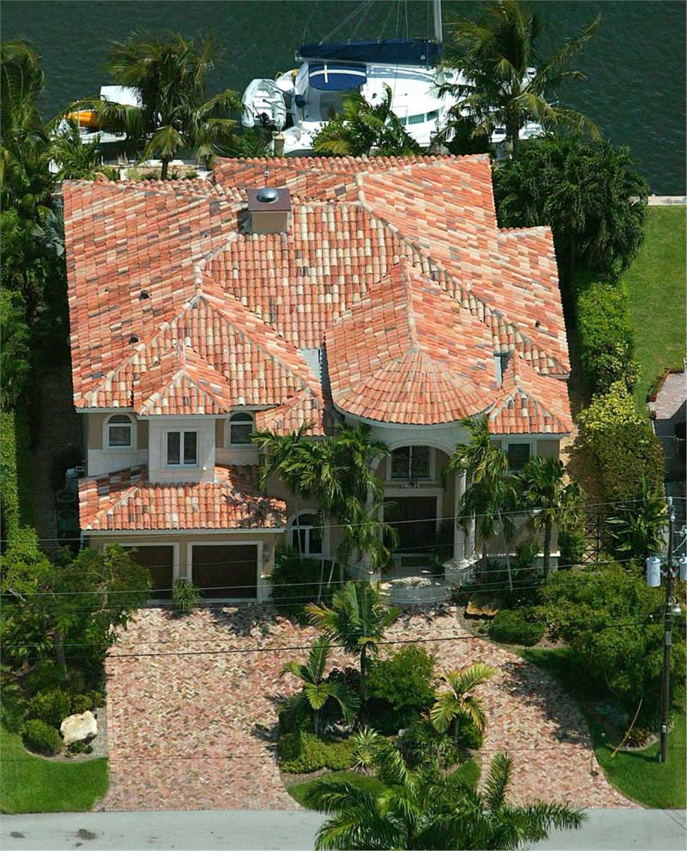 This image shows the aerial view of the house plan.