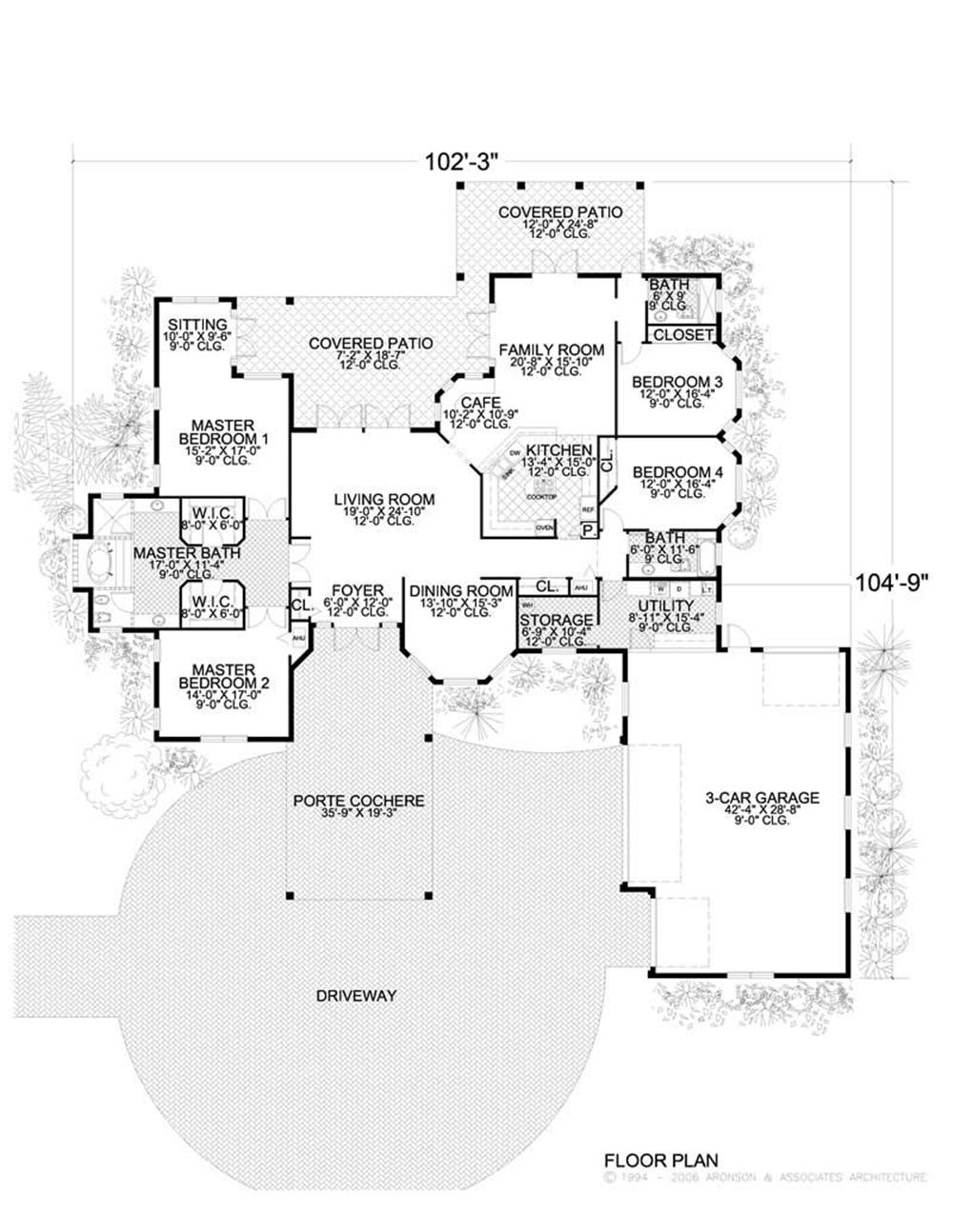 This image shows the living and dining areas of the main floor plan.