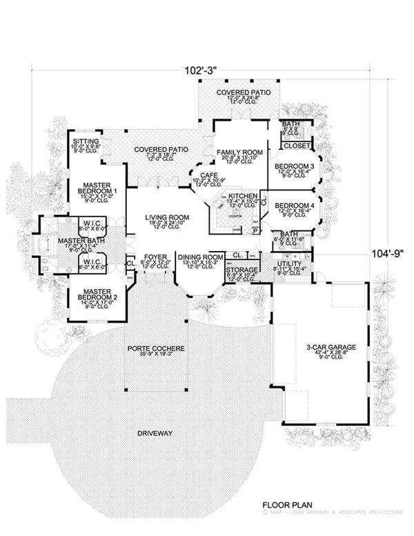 This image shows the living and dining areas of the main floor plan.