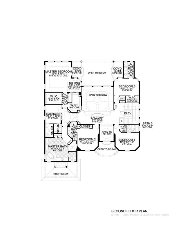 This image shows the living areas of the upper floor plan.