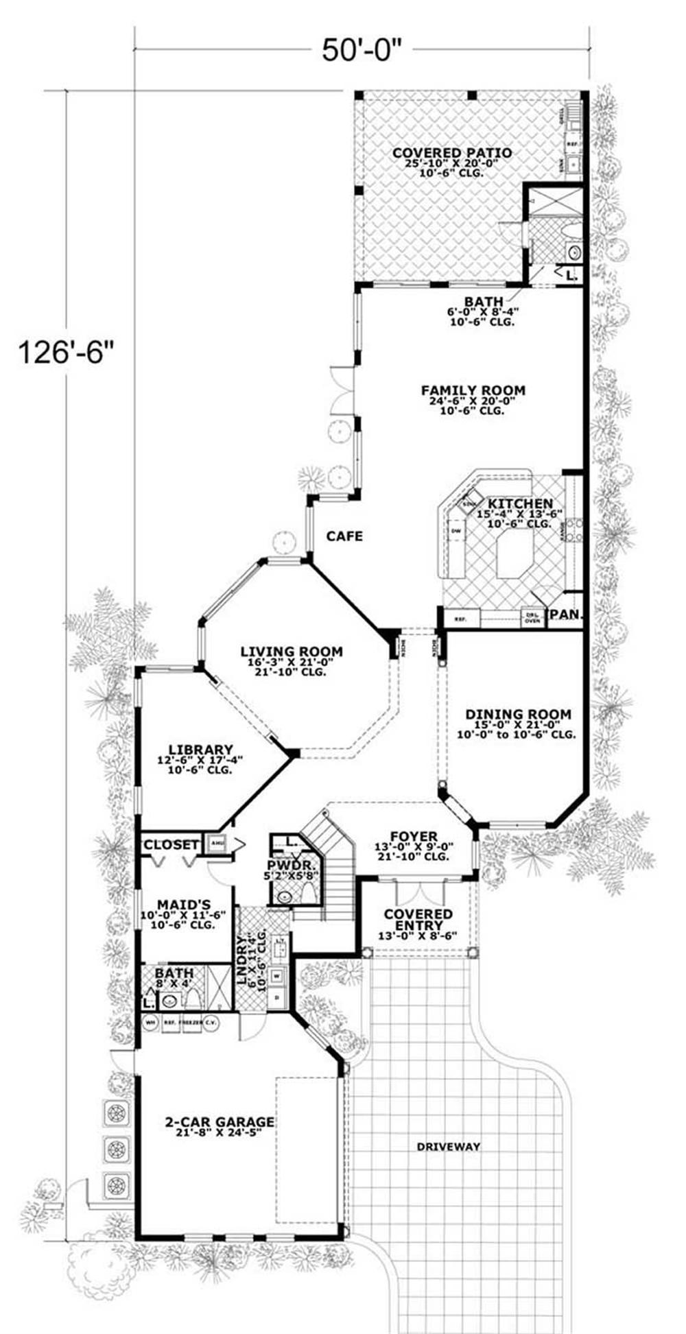 This image shows the living and dining areas of the main floor plan.