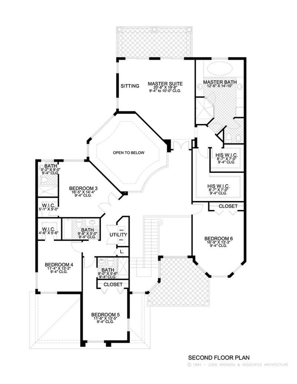 This image shows the living and areas of the upper floor plan.